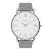 silver white face stainless steel mesh strap